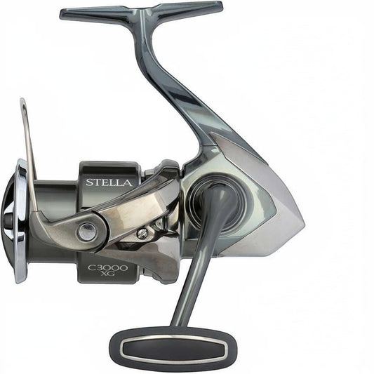 Dogfish Tackle & Marine Shimano Stella FK C3000 XG spinning reel, gunmetal grey with silver accents, advanced fishing gear.