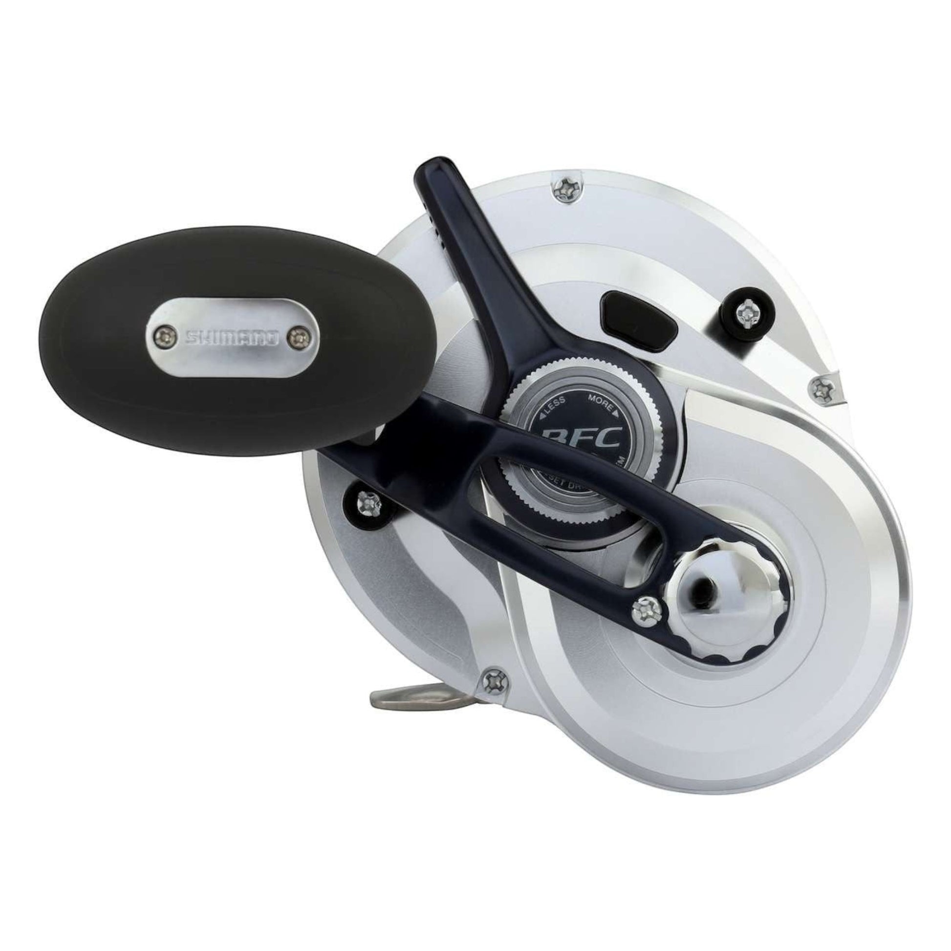 Dogfish Tackle & Marine Shimano Talica BFC Billfish Lever Drag Conventional Reel, silver and black, with large black handle grip.