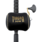 Dogfish Tackle & Marine Shimano Tiagra 30W reel cover, black neoprene with gold logo and stitching.
