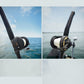 Dogfish Tackle & Marine Shimano TLD Lever Drag Conventional Reel, black with white line spool, on a fishing rod over the ocean.
