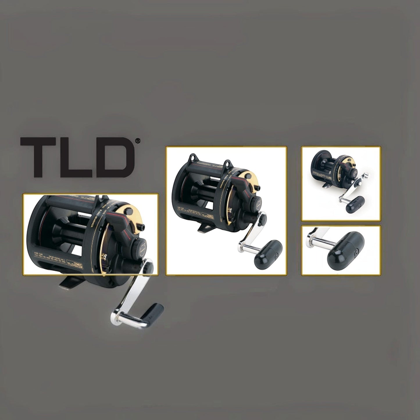 Dogfish Tackle & Marine Shimano TLD Lever Drag Conventional Reel, black with gold accents, for saltwater fishing.