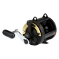 Dogfish Tackle & Marine Shimano TLD25 lever drag conventional fishing reel, black and gold with silver handle.