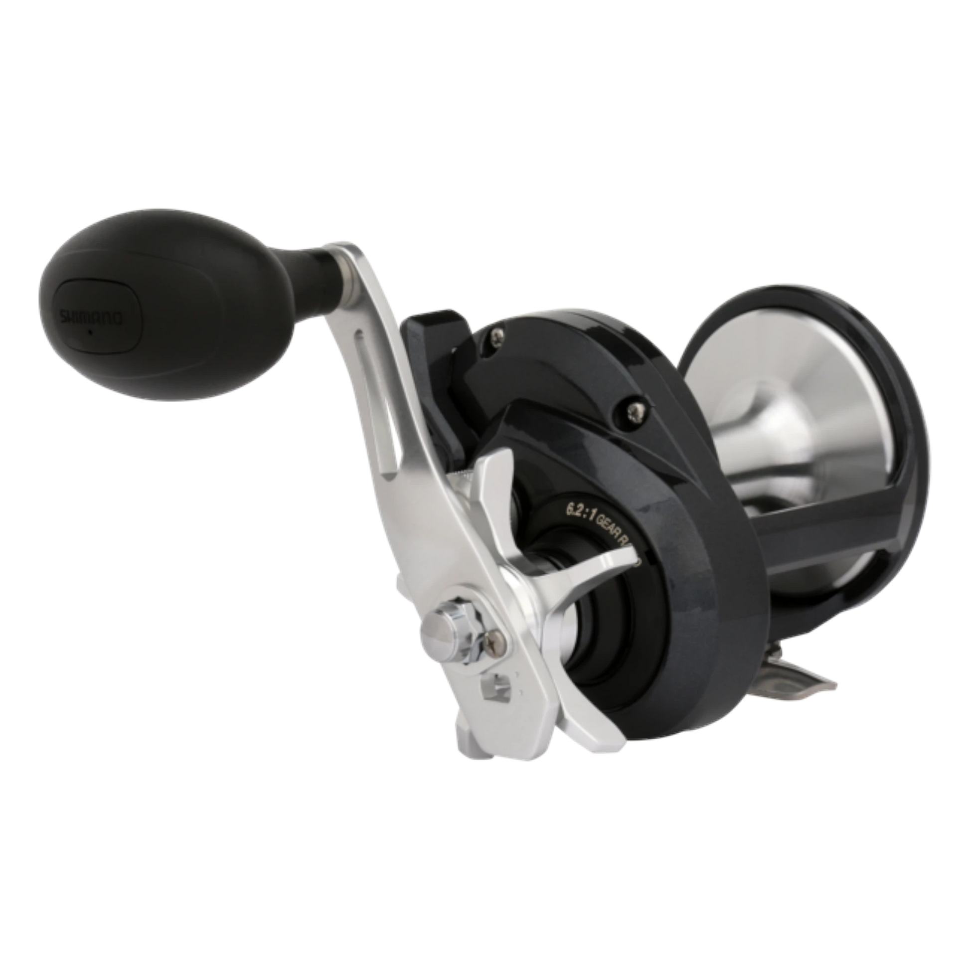 Dogfish Tackle & Marine Shimano Torium HG conventional fishing reel, black and silver, with a large ergonomic handle and 6.2:1 gear ratio.