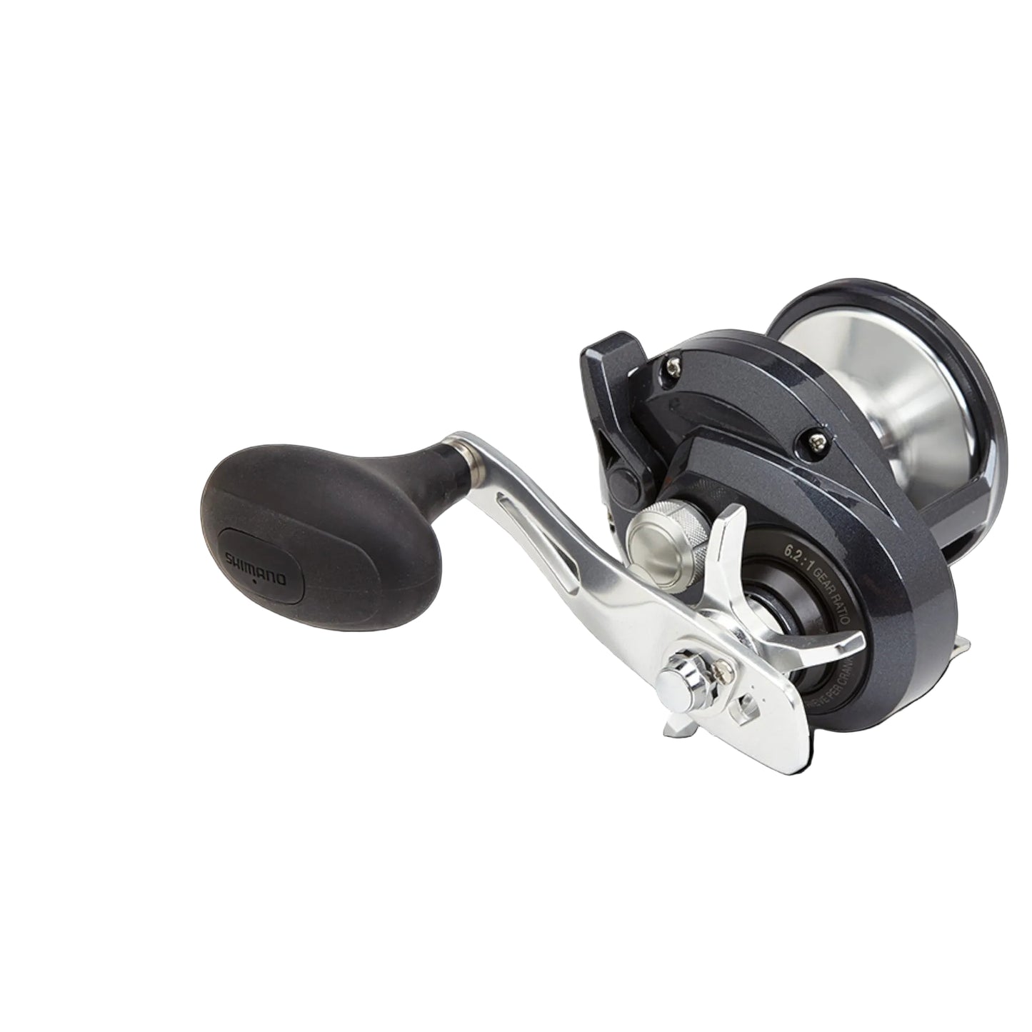 Dogfish Tackle & Marine Shimano Torium Star Drag conventional fishing reel, dark grey with silver accents and black handle.