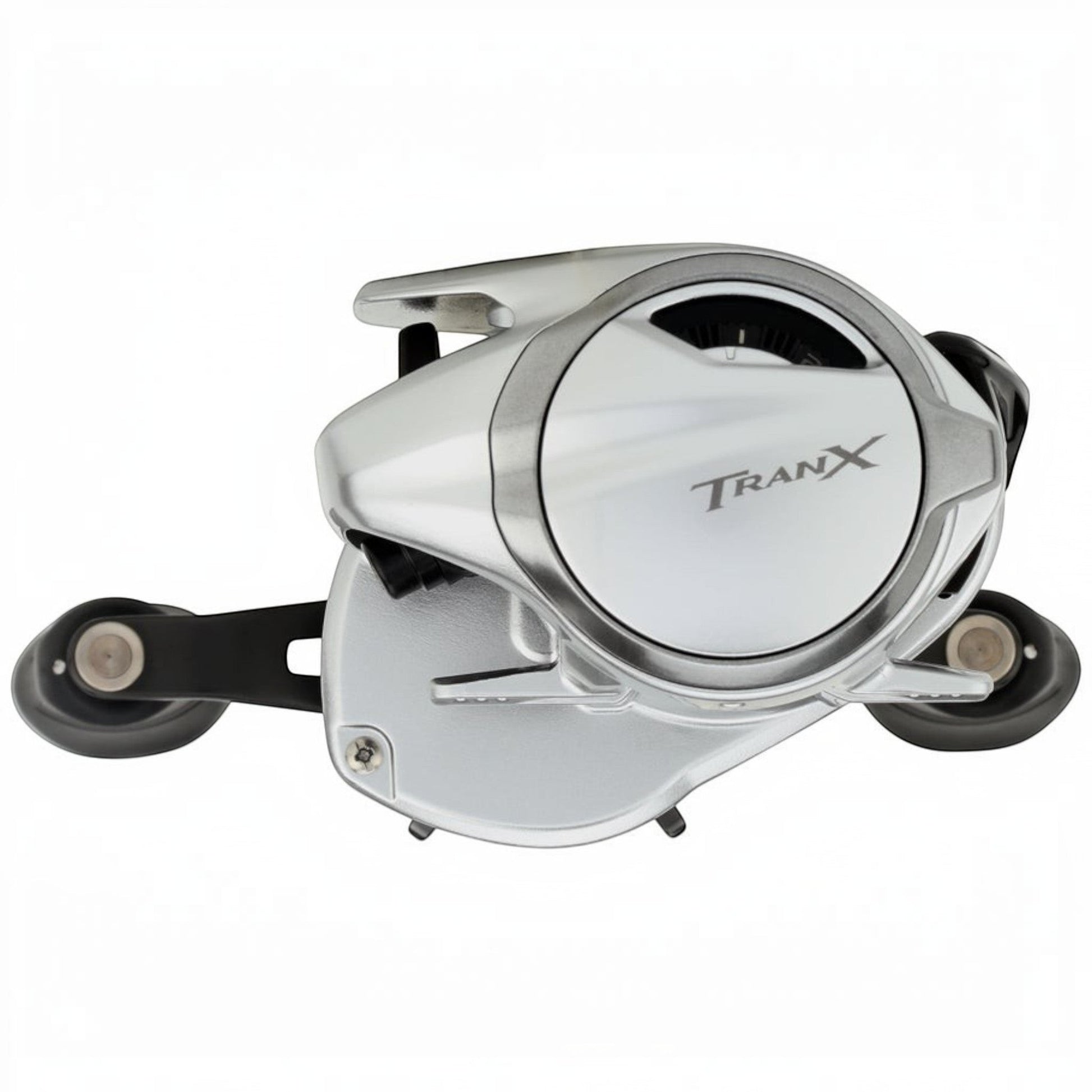 Dogfish Tackle & Marine Shimano Tranx B baitcasting reel, silver with black accents, for freshwater and saltwater fishing.
