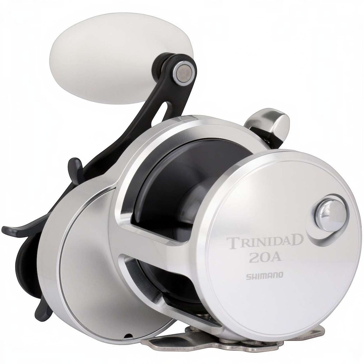Dogfish Tackle & Marine Shimano Trinidad 20A star drag conventional fishing reel, silver and black.