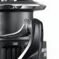 Dogfish Tackle & Marine Shimano Twin Power XD FB spinning reel, dark grey metallic finish, close-up of handle and spool.