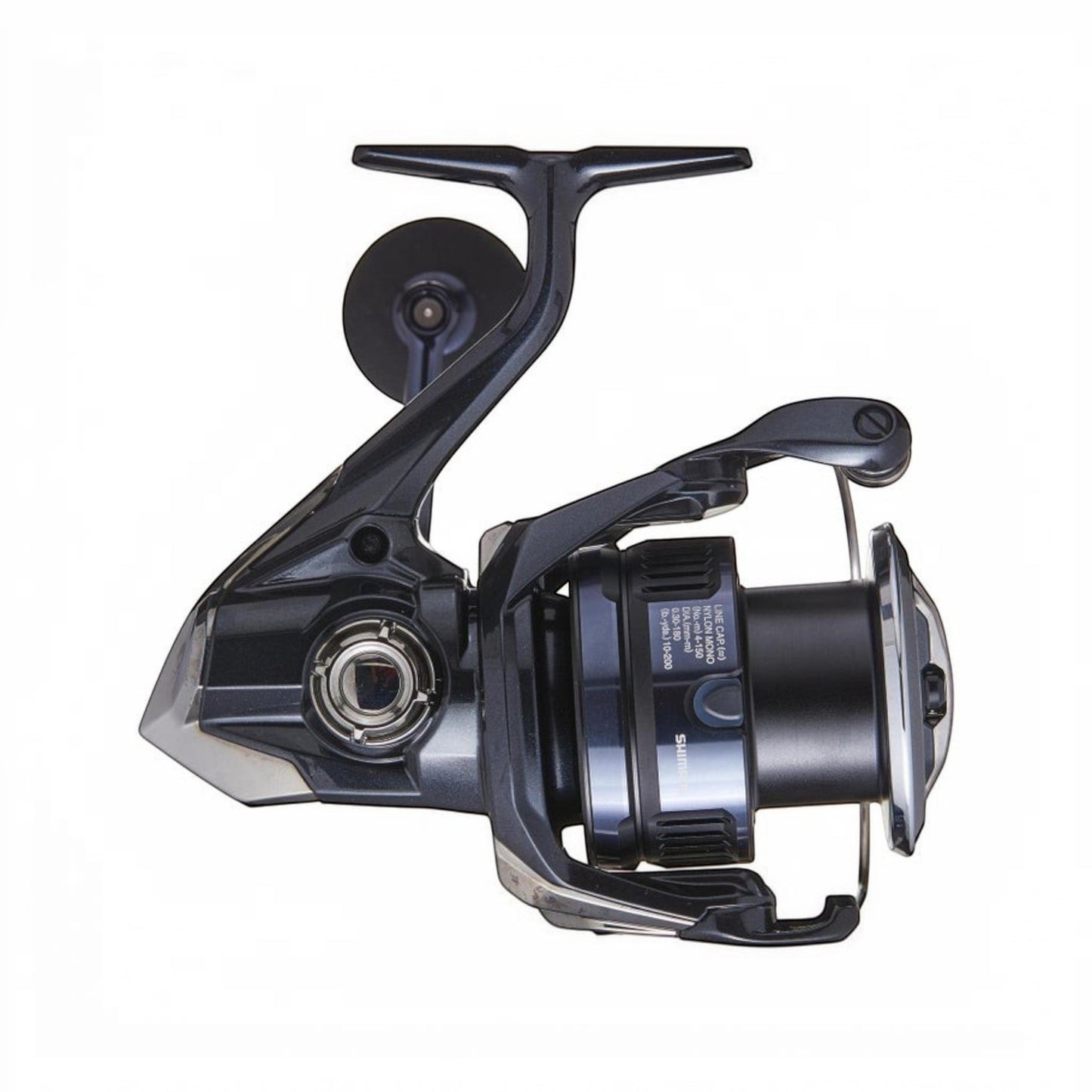 Dogfish Tackle & Marine Shimano Twin Power XD FB spinning reel in dark grey with silver accents. Features MGL rotor, MicroModule II gears, and DuraCross Drag.