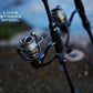 Dogfish Tackle & Marine Shimano Ultegra FD spinning reel with long stroke spool, black and silver finish.