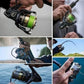 Dogfish Tackle & Marine Shimano Ultegra FD spinning reel with green line, black and gold body, and anti-twist fin.