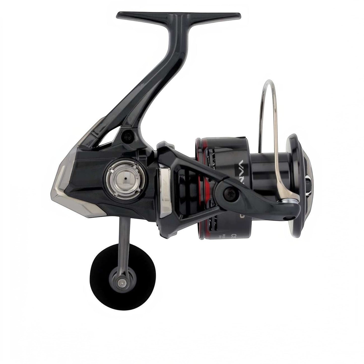 Dogfish Tackle & Marine Shimano Vanford FA spinning reel, black with red accents, lightweight MGL rotor, and DuraCross drag system.