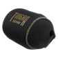 Dogfish Tackle & Marine black neoprene reel cover with gold TIAGRA 50W logo and stitching.