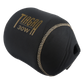 Dogfish Tackle & Marine black neoprene reel cover with gold TIAGRA 30W logo and gold stitching.