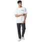 Dogfish Tackle & Marine white poly cotton jersey short sleeve t-shirt with blue logo on chest. Crew neck, regular fit.