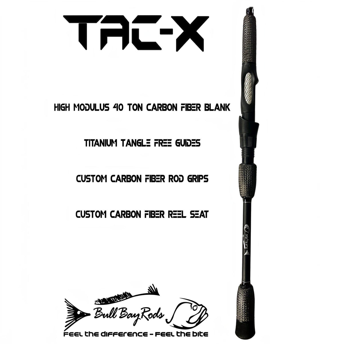 Bull Bay Tac X Carbon spinning Rods - Dogfish Tackle & Marine