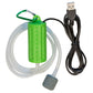 Green USB device with a cable and water pump on a white background