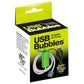USB Bubbles portable air pump packaging with green and black design