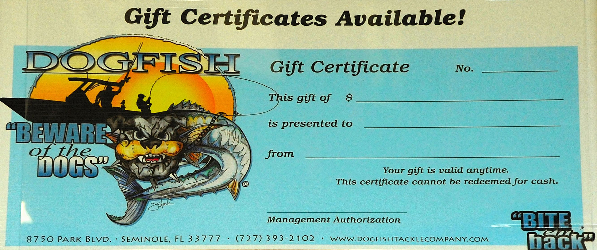 Online Gift Card - CANNOT BE USED IN-STORE - ONLINE REDEMPTION ONLY - Dogfish Tackle & Marine