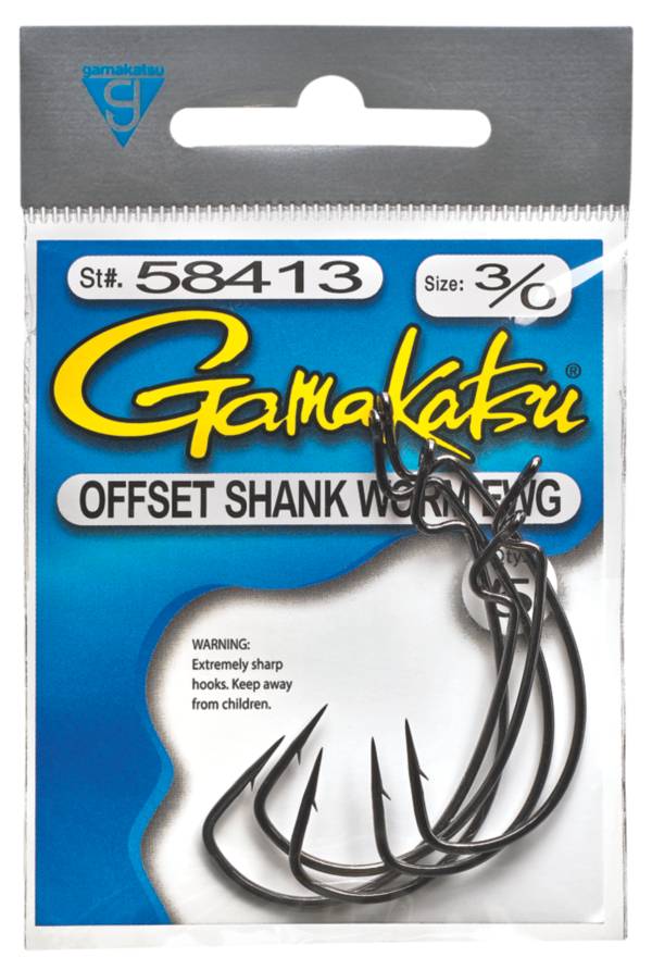 Gamakatsu Red Offset EWG Superline Worm Hook Bass Fishing Soft Plastic Bait  Hook