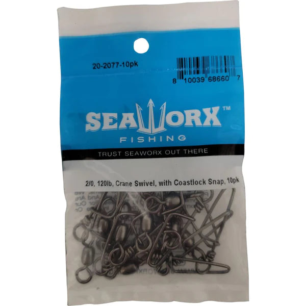 SEAWORX CRANE SWIVEL WITH COASTLOCK SNAP 10PK - Dogfish Tackle & Marine