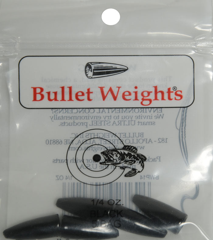 Bullet Weight Painted Worm Sinker Black 5ct 1/16oz 海外 即決