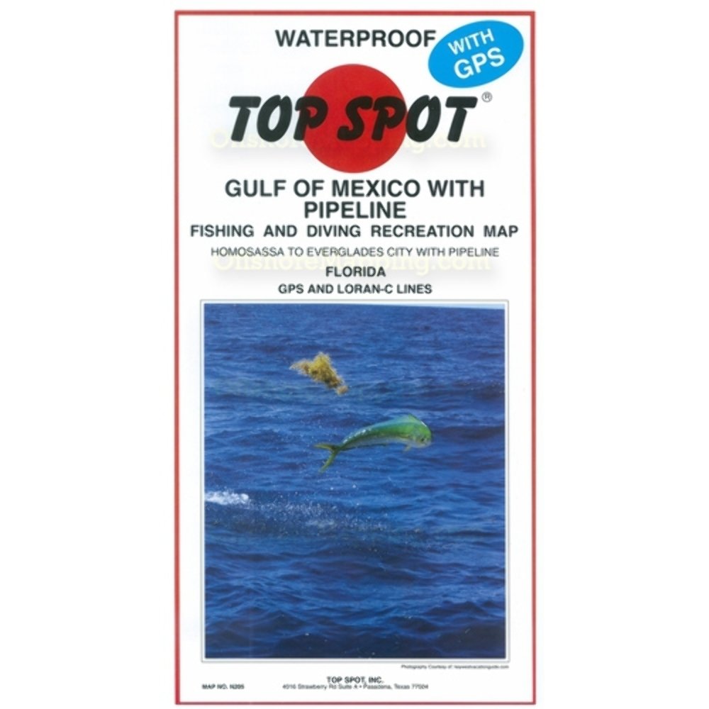 Top Spot Fishing Map from West Coast Florida Offshore Homosassa to Everglades