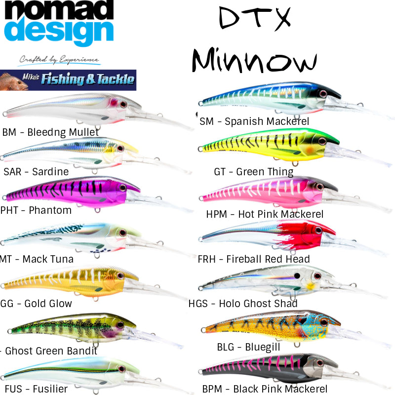 Nomad DTX Minnow 140mm - 165mm - Dogfish Tackle & Marine