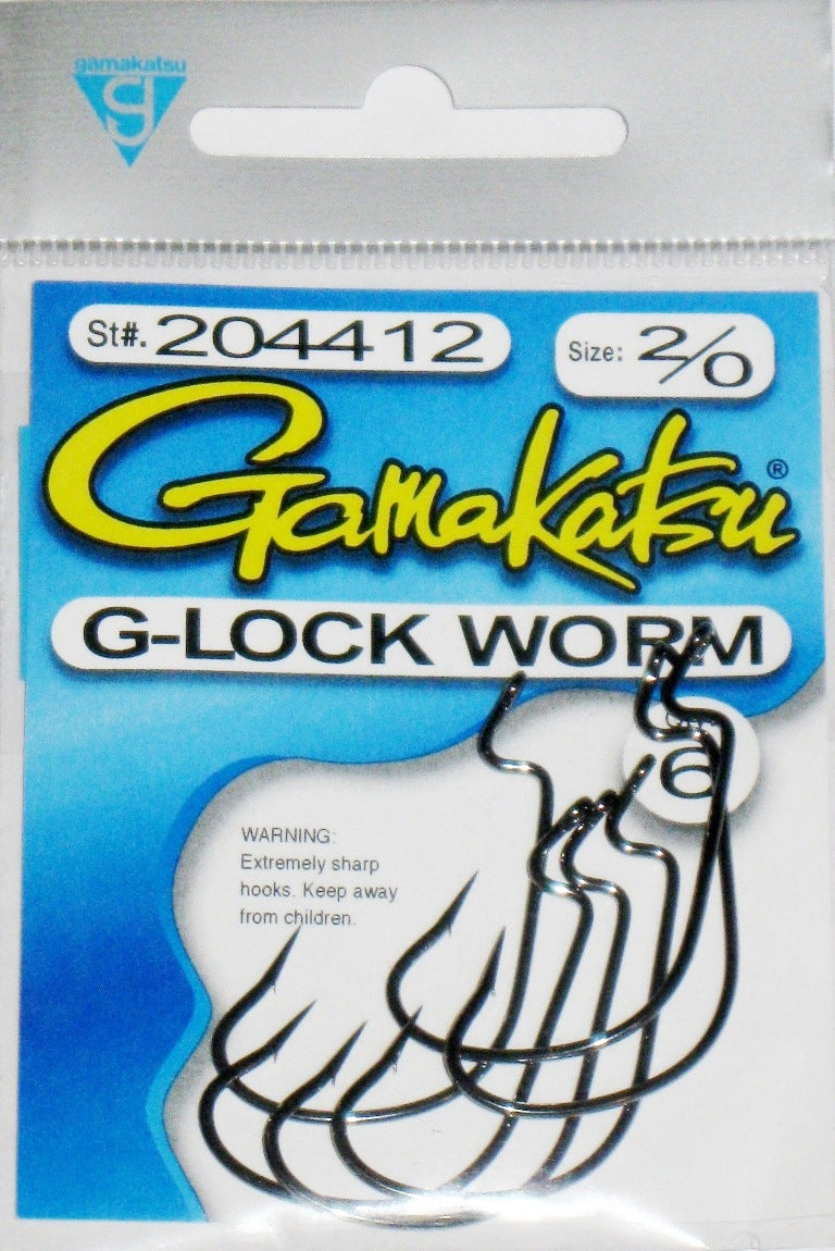 Gamakatsu G-Lock Offset Worm Hook - Black 4/0