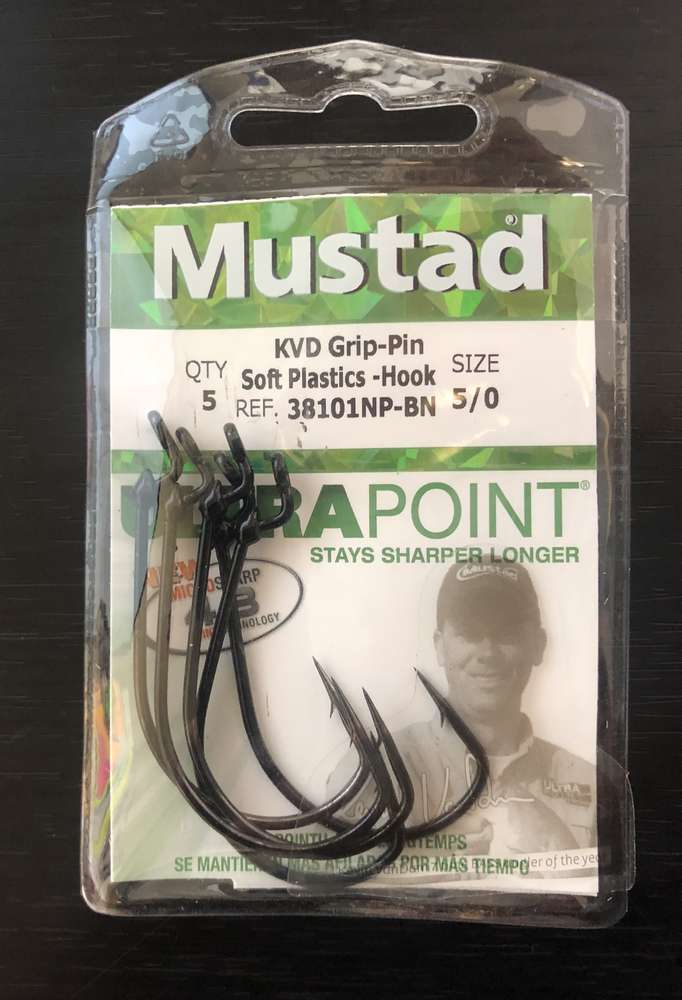 Mustad Grip Pin KVD Soft Plastic Hooks - Dogfish Tackle & Marine