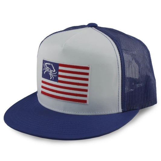Skinny Water Culture USA Drifter SnapBack-Wht/Blue - Dogfish Tackle & Marine