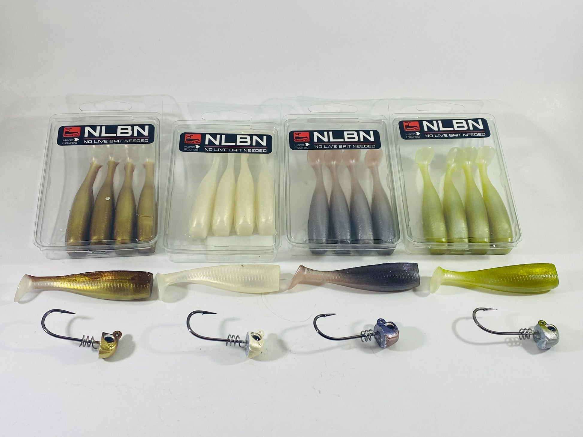 No Live Bait Needed 8 Paddle Tail Green Back