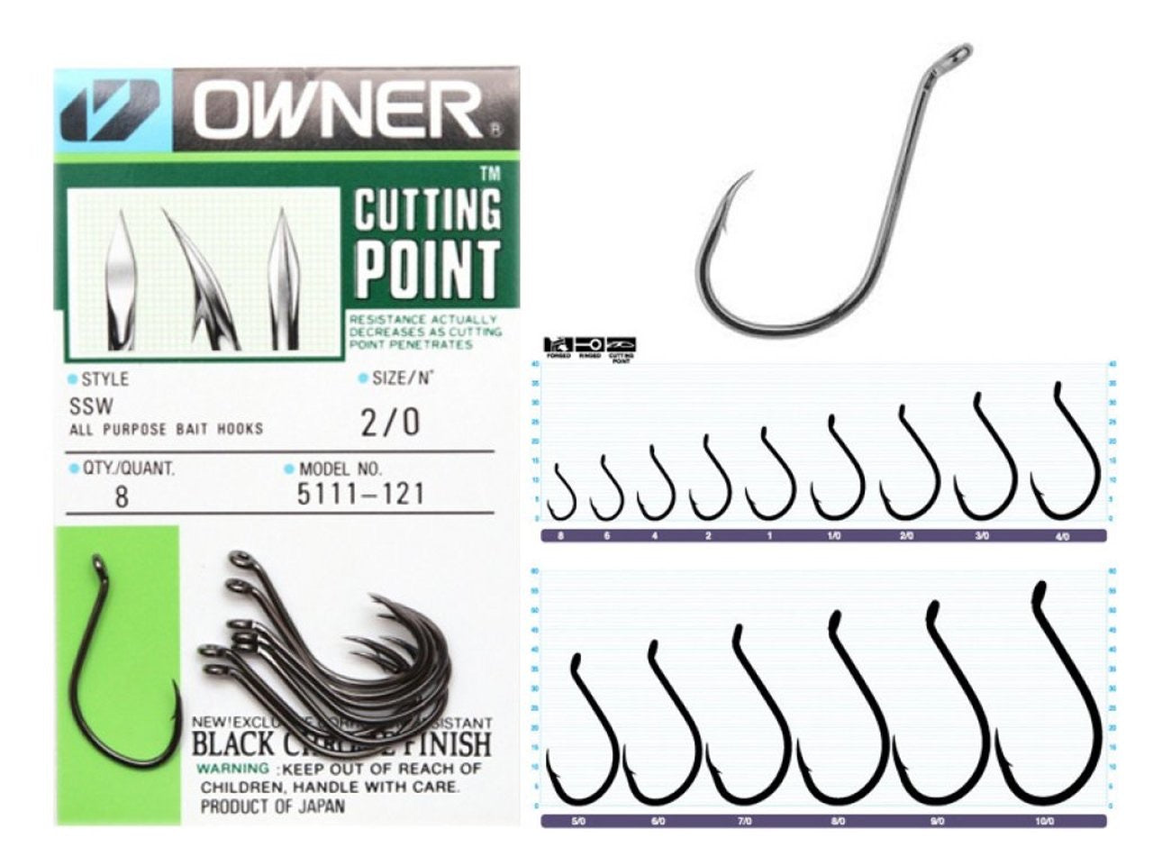 Owner SSW Cutting Point Bait Hook - Dogfish Tackle & Marine