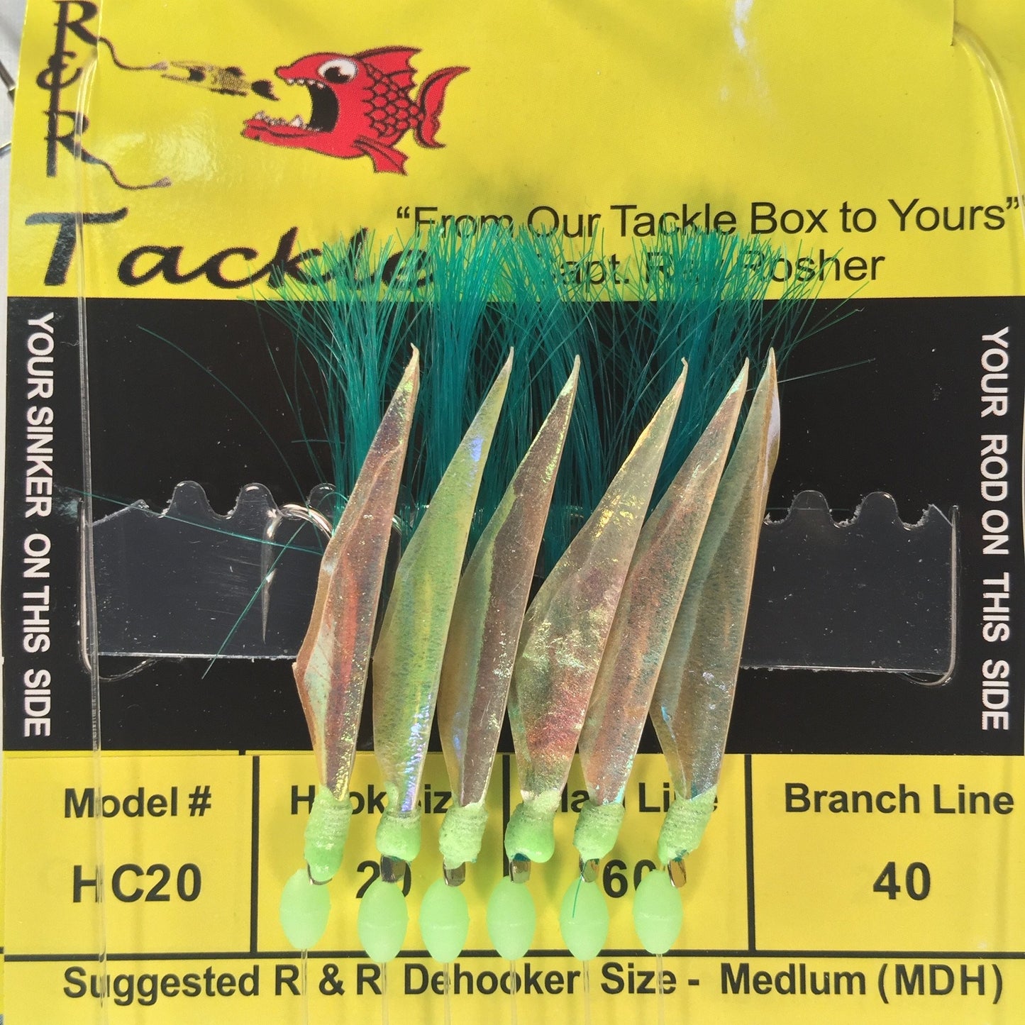 R&R Tackle 6 Hook Green Sabiki - Dogfish Tackle & Marine