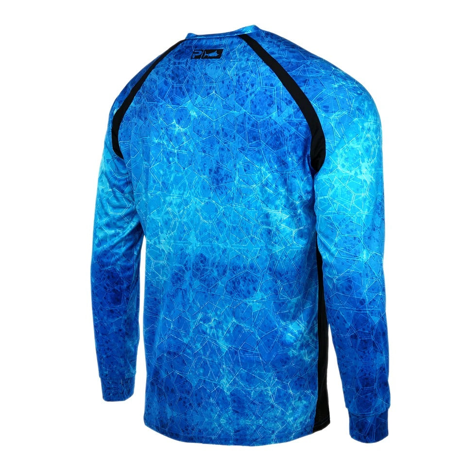 Pelagic Vaportek L/S Performance Shirt- Blue Dorado Hex - Dogfish Tackle & Marine