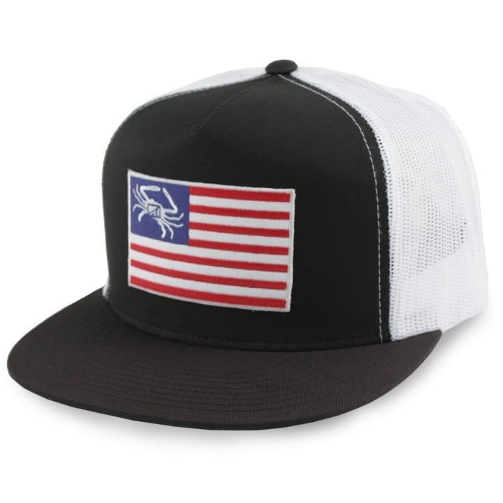 Skinny Water Culture USA Drifter SnapBack-Blk/Wht - Dogfish Tackle & Marine