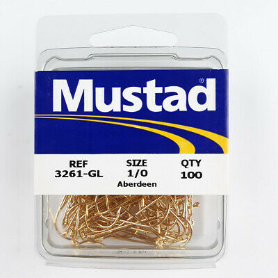 Mustad Aberdeen Hook Ringed-Gold 10 Count Size 10